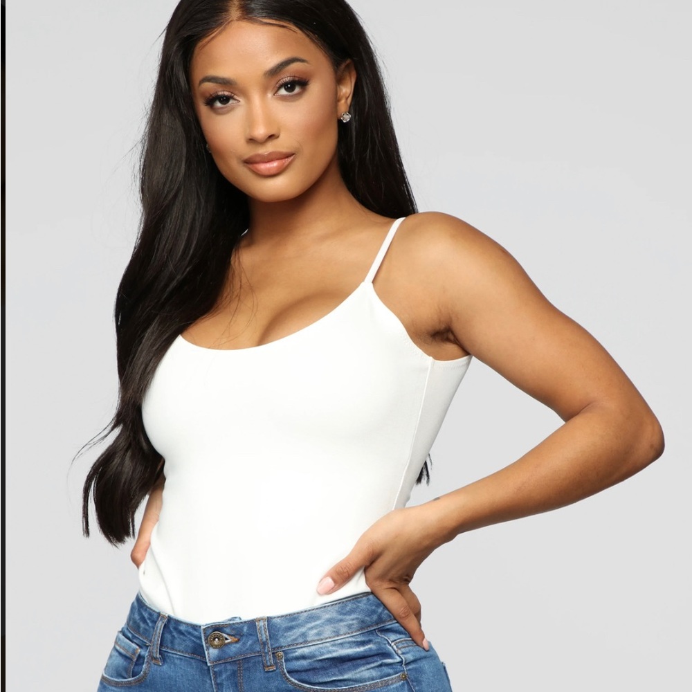 NWT Ivory Fantasy Scoop Neck Bodysuit